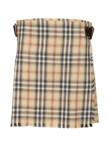 Burberry Check Wool Mini Kilt - Brown