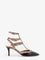 Valentino Garavani Rockstud leather decolleté slingback - Nero/Poudre