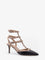 Valentino Garavani Rockstud leather decolleté slingback - Nero/Poudre