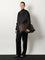 Toteme Suede handbag with engraved logo on the front - Dark Chocolate