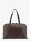 Toteme Suede handbag with engraved logo on the front - Dark Chocolate