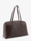 Toteme Suede handbag with engraved logo on the front - Dark Chocolate