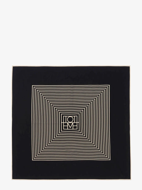 Toteme Centered Monogram silk foulard - Black