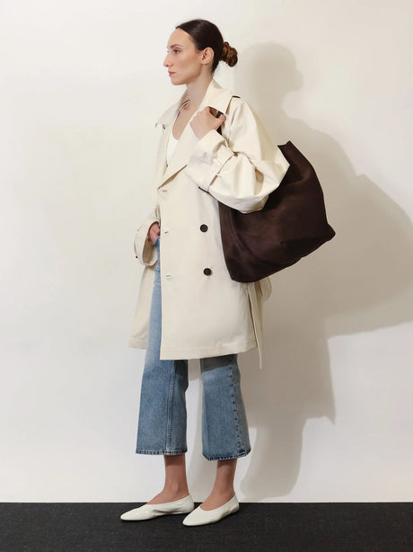 Toteme Suede Belted Tote shoulder bag - Brown
