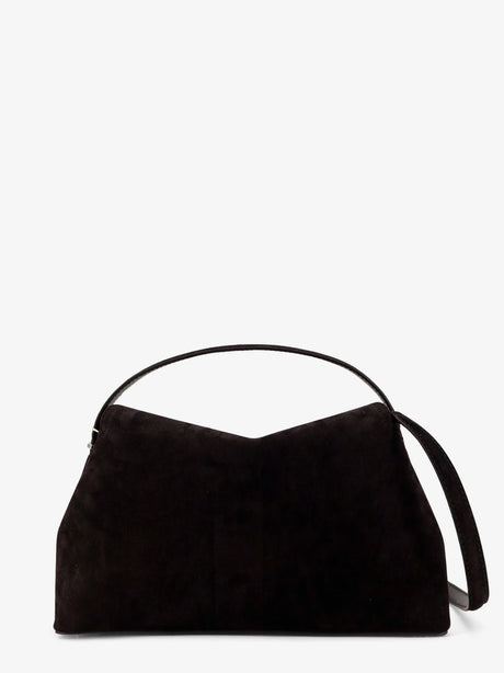 Toteme T-Lock suede handbag - Espresso