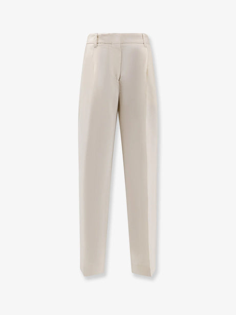 Toteme Double-pleat fluid viscose trousers - Ecru