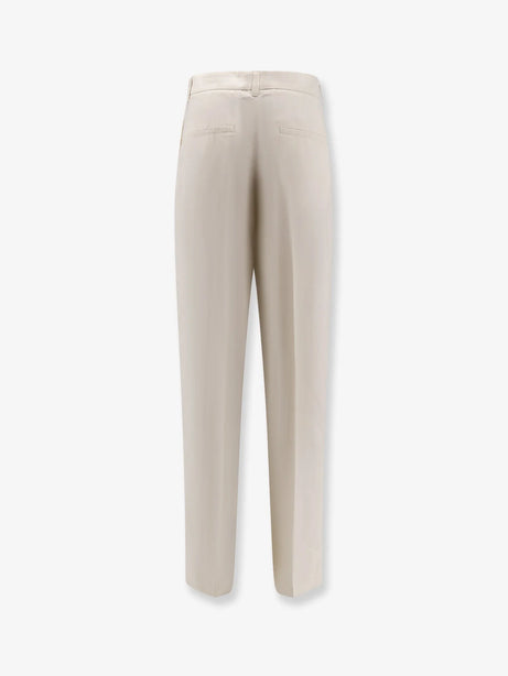 Toteme Double-pleat fluid viscose trousers - Ecru