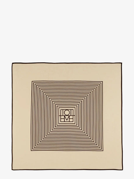 Toteme Centered Monogram silk foulard - Cream