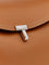 Toteme T-Lock hammered leather handbag - Tan