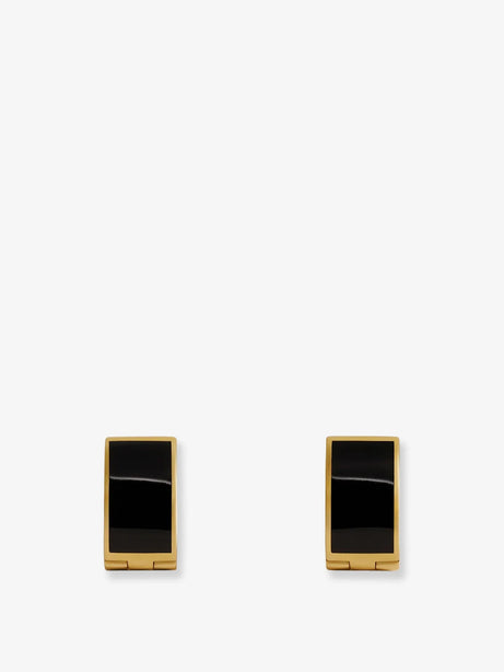 Toteme Signature Brass Earrings - Black/Gold