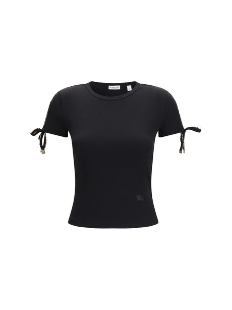 Burberry Cotton lace-detail T-shirt - Black