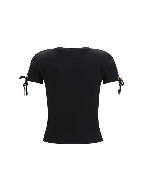 Burberry Cotton lace-detail T-shirt - Black