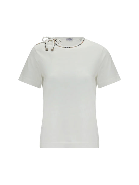 Burberry Cotton lace-detail T-shirt - Chalk