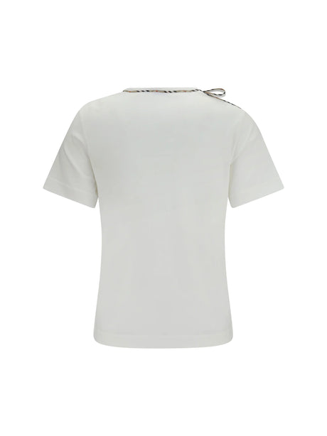Burberry Cotton lace-detail T-shirt - Chalk