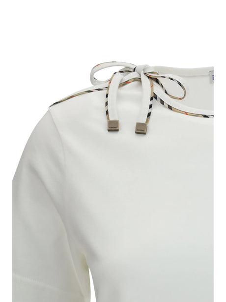Burberry Cotton lace-detail T-shirt - Chalk