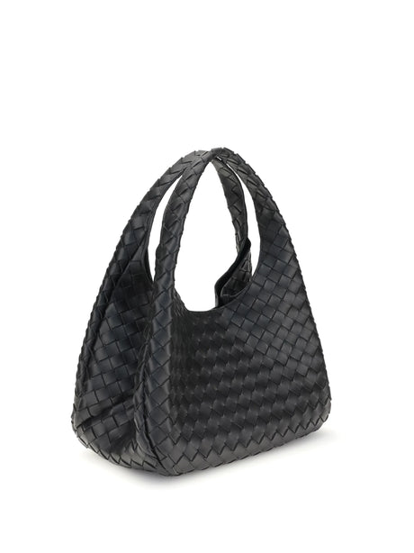 Bottega Veneta Campana Shoulder Bag - Black-M Brass