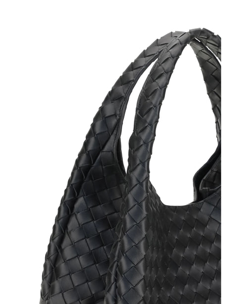 Bottega Veneta Campana Shoulder Bag - Black-M Brass