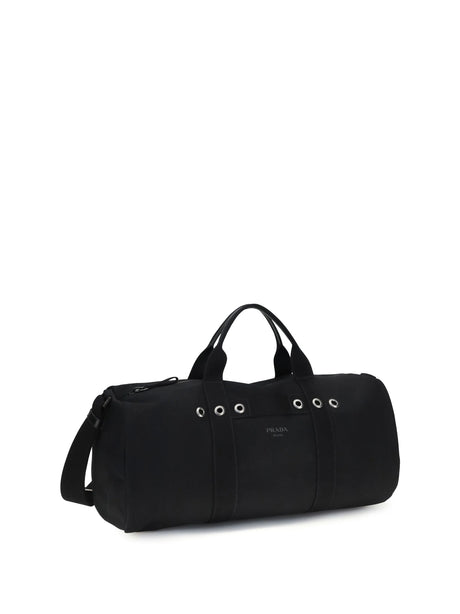 Prada Canvas Travel Bag - Black