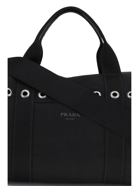 Prada Canvas Travel Bag - Black