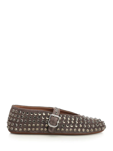 AlaïA Studded Ballerinas - Brown