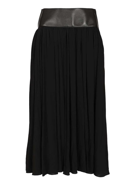 AlaïA Midi Skirt In Jersey And Nappa - Black