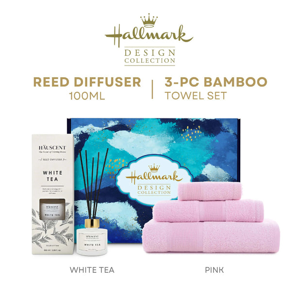 DBS Buy 1 Get 1 Promo Hallmark Bamboo 3-pc Towel + Diffuser Set