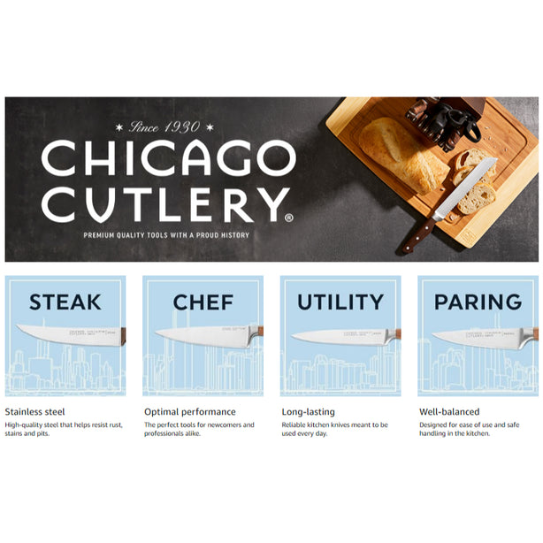 CHICAGO CUTLERY Belden 2pc Knife Set - 20cm Chef's Knife & 10cm Paring Knife