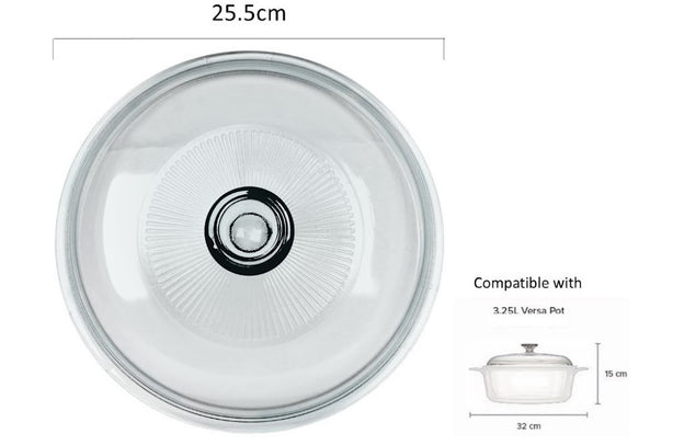 CORNINGWARE Clear Glass Cover Lid 25.5cm
