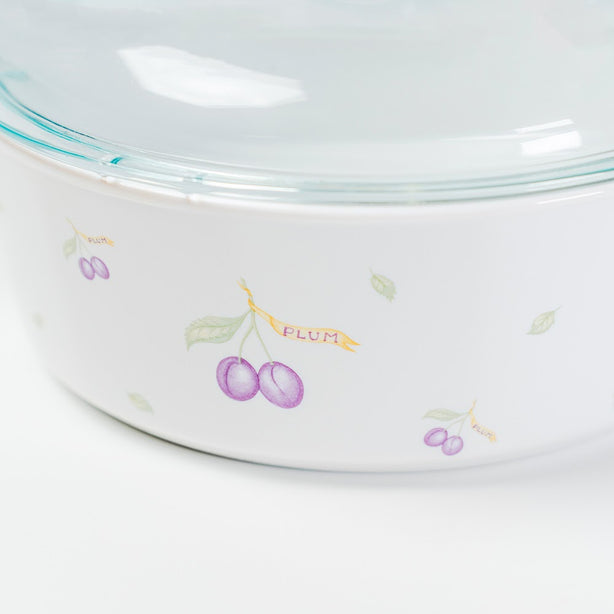 CORNINGWARE 3.25L Round Casserole with Glass Cover - Plum