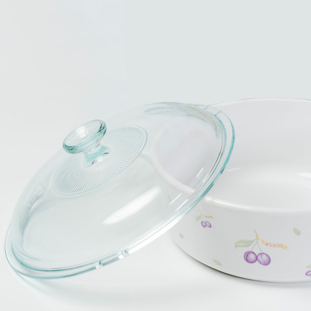 CORNINGWARE 3.25L Round Casserole with Glass Cover - Plum