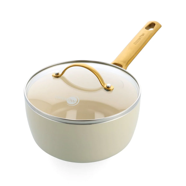GreenPan Padova 9G 18cm Saucepan - Cream