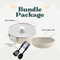 KitchenAid Aluminium 9G Almond Cream - 28cm Frypan + 28cm Skillet with Cover + KitchenAid 2pcs Turner and Spoon - Black