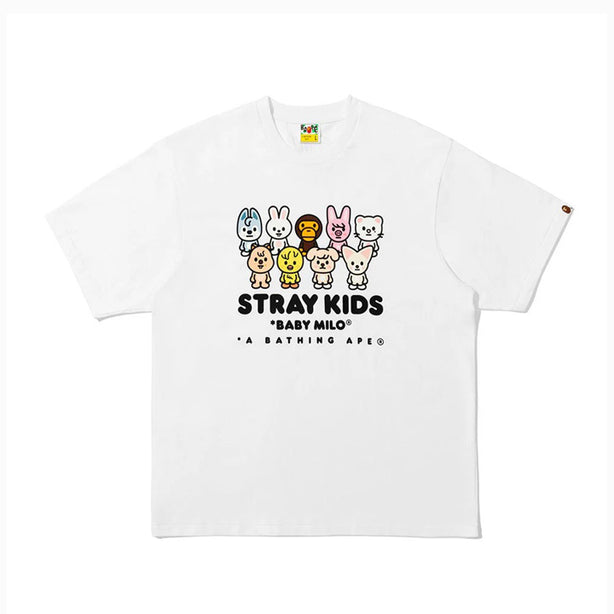 BAPE X Stray Kids Family Milo T-Shirt WHITE (International Shipping)