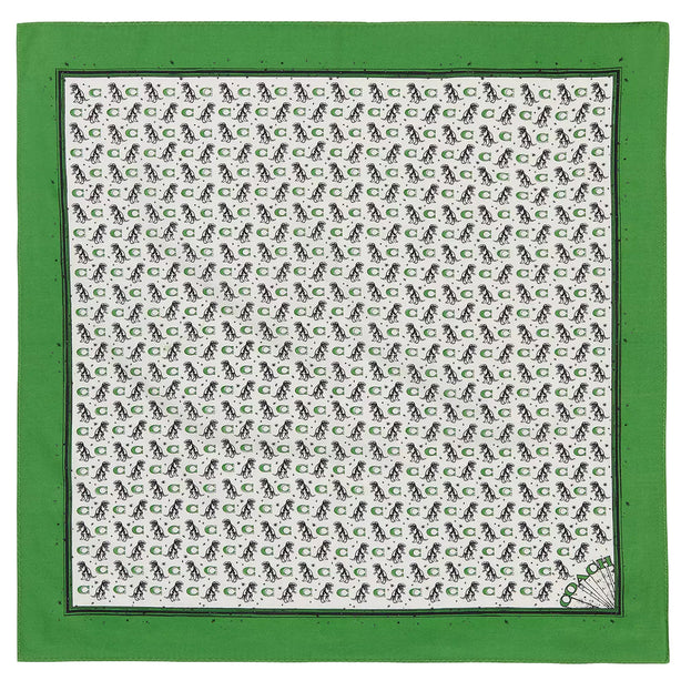 Coach Dino Print Bandana Scarf- Green CDG73