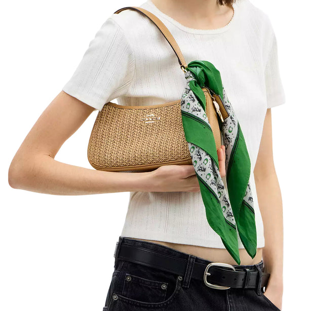 Coach Dino Print Bandana Scarf- Green CDG73