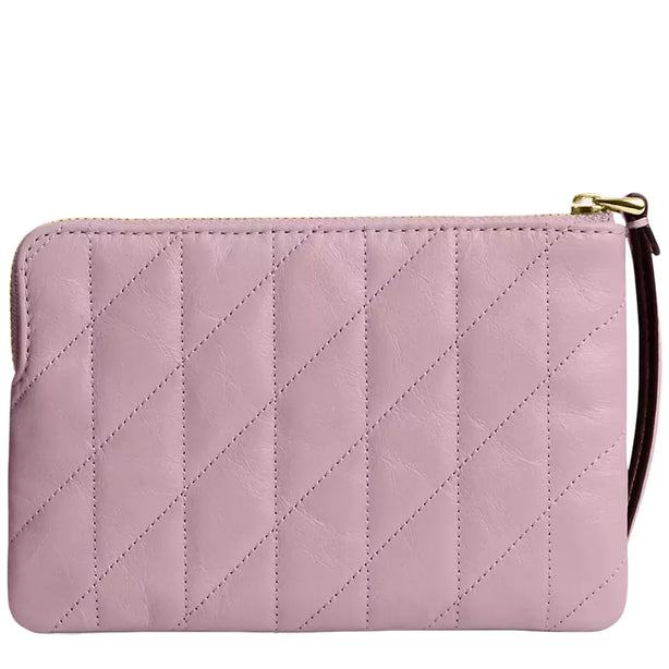 Coach Corner Zip Wristlet With Quilting - Carnation CEF80