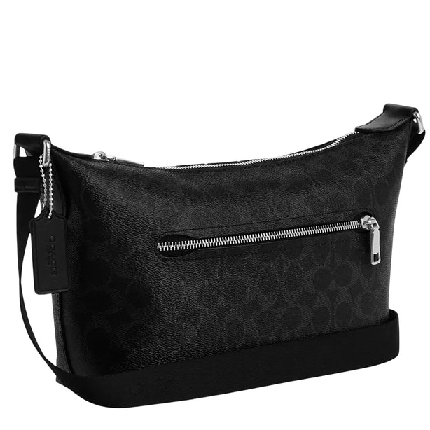 Coach Small Finn Crossbody Bag With Pouch In Signature Canvas With Varsity Stripe - Black Multi CDC62