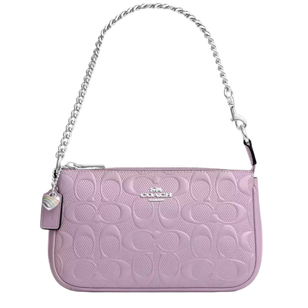 Coach Nolita 19 In Signature Leather With Heart Charm Bag - Light Violet CCZ27