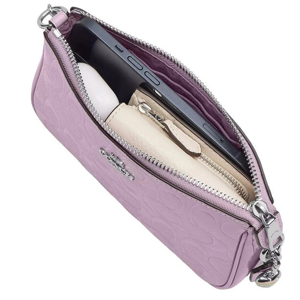 Coach Nolita 19 In Signature Leather With Heart Charm Bag - Light Violet CCZ27