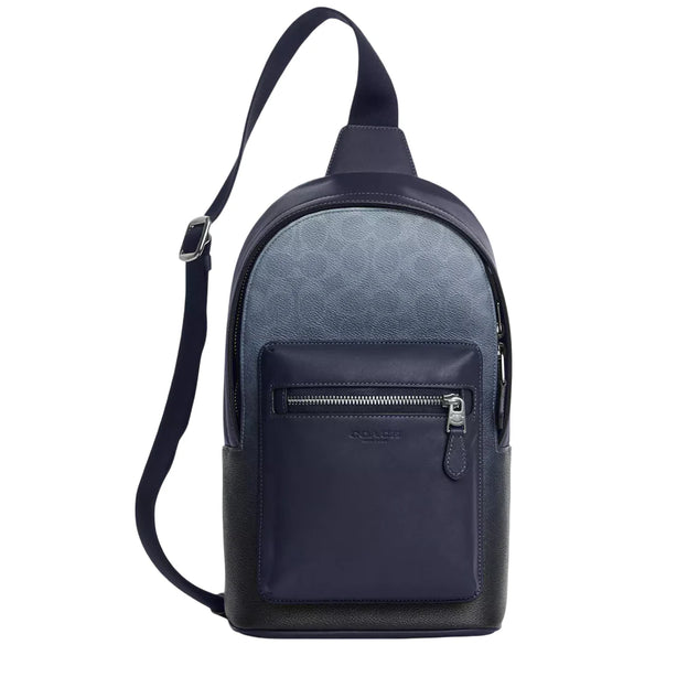 Coach West Pack Bag In Ombre Signature Canvas - Blue CDX98