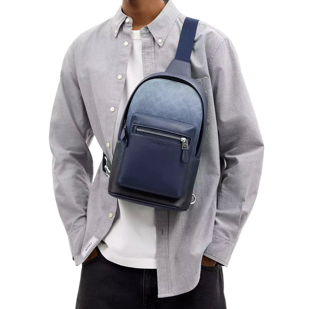 Coach West Pack Bag In Ombre Signature Canvas - Blue CDX98