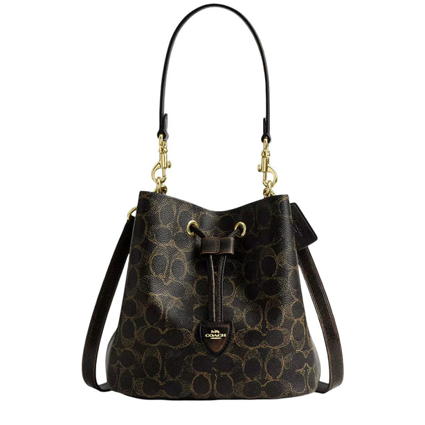Coach Rowan Bucket Bag In Loved Signature Canvas With Charms - Brown CDY21