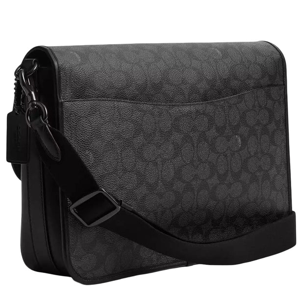 Coach Hitch Messenger Bag In Signature Canvas Bag - Charcoal CAH92
