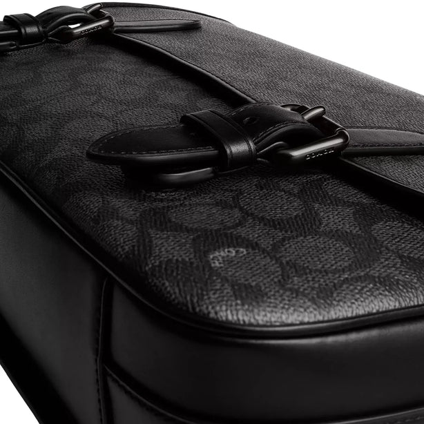Coach Hitch Messenger Bag In Signature Canvas Bag - Charcoal CAH92
