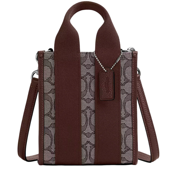 Coach Smith Mini Tote Bag In Signature Jacquard - Oak/ Maple CCL75