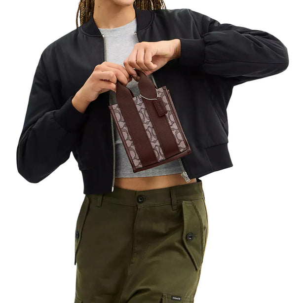 Coach Smith Mini Tote Bag In Signature Jacquard - Oak/ Maple CCL75