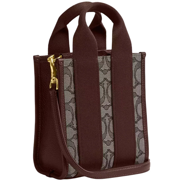 Coach Smith Mini Tote Bag In Signature Jacquard - Oak/ Maple CCL75