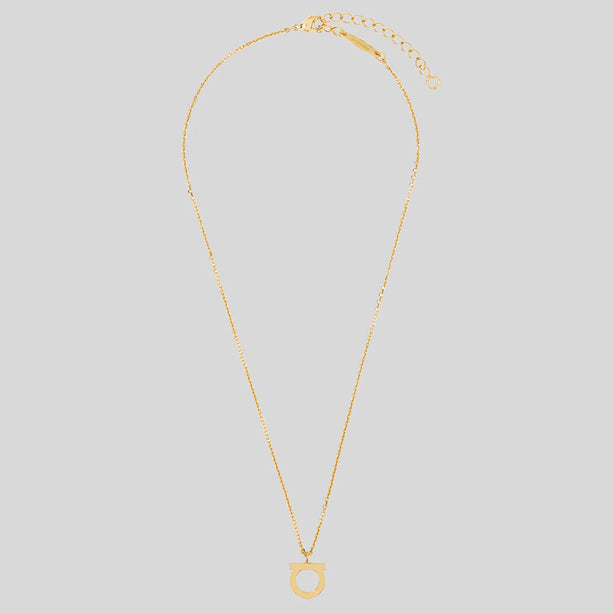 FERRAGAMO Collar Gancini Necklace Gold Color(L) RS-696658