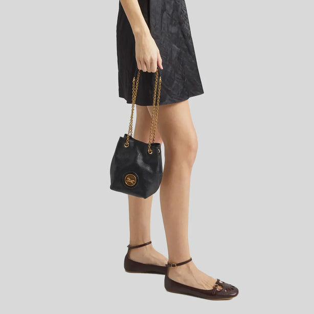 CHLOE Horse Medal Mini Bucket Bag Black RS-CH26SP582O37001