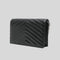 SAINT LAURENT YSL Matelasse Envelope Chain Wallet In Grain De Poudre Embossed Leather Black/Silver RS-857605BOW02